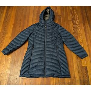 LL Bean Ultra Light 850 Blue Down Jacket Womens Size Large